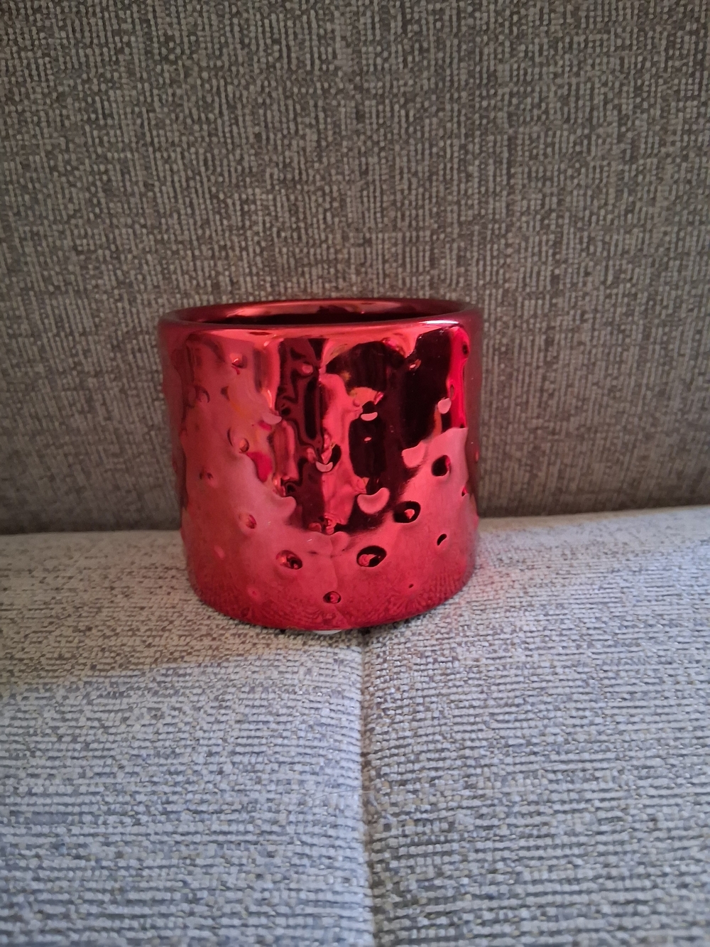 Red Ceramic Decorative Planter -votive  Stylish Home Accent